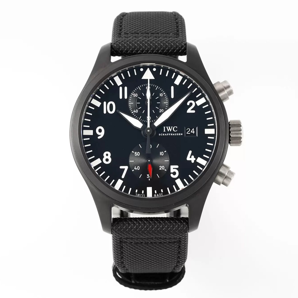 APS공장 IWC 파일럿 플라이백 크로노그래프 블랙 다이얼 나일론 스트랩 44mm IW389001