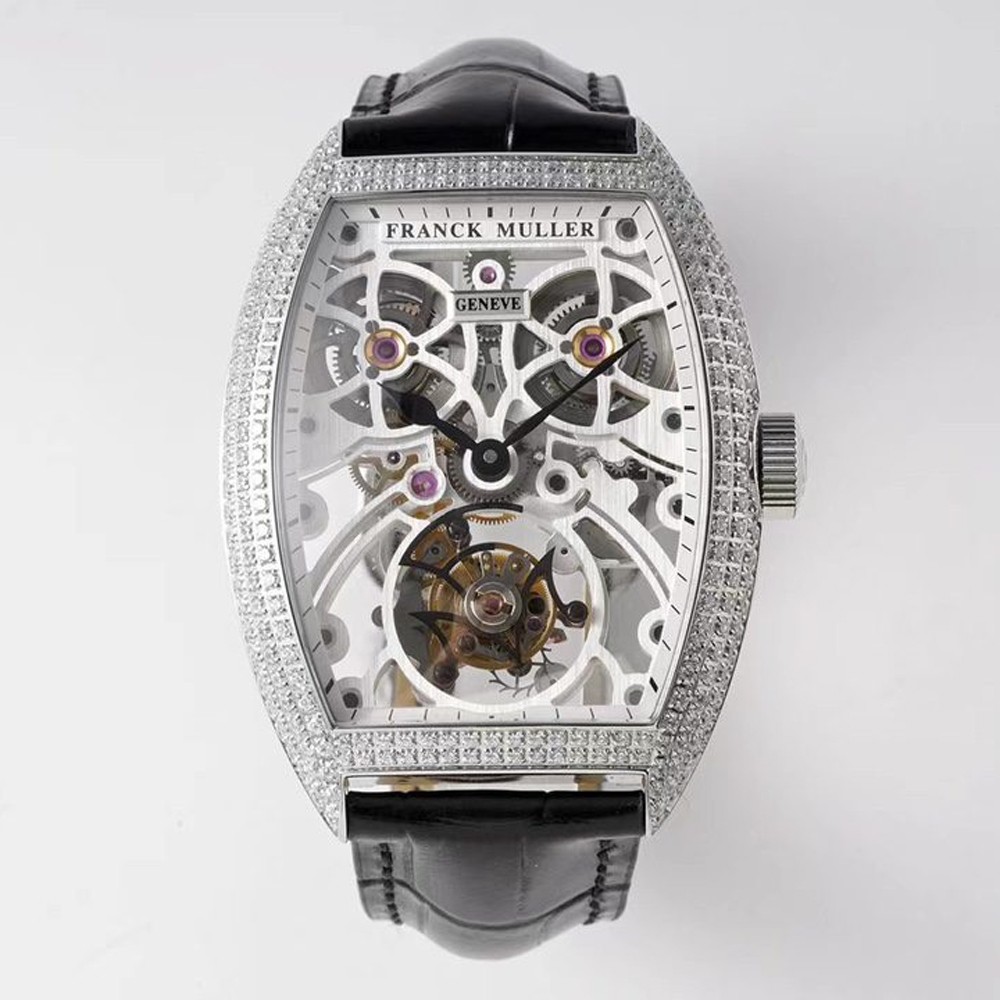 ABF공장 프랭크 뮬러 스켈레톤 투르비옹 한정판 다이아 베젤 40mm 8889 TF SQT BR