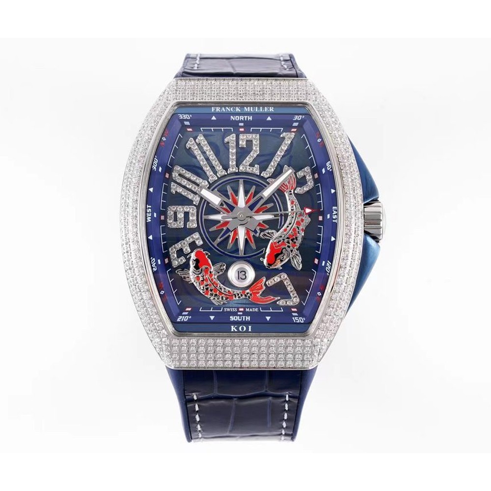 ABF공장 프랭크 뮬러 뱅가드 요팅 블루 다이얼 44mm V45 YT SC DT AC BL