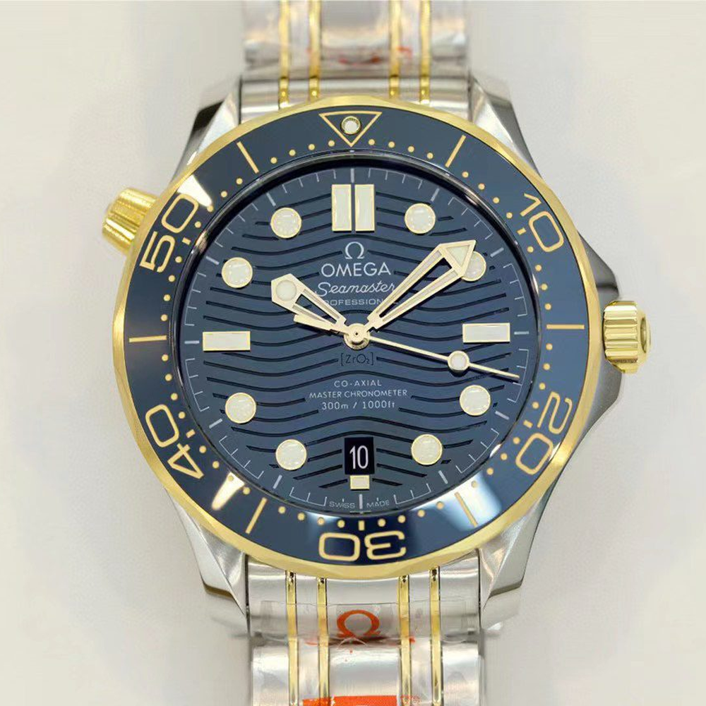 OR공장 오메가 씨마스터 시리즈 청판 옐골 콤비 210.20.42.20.03.001