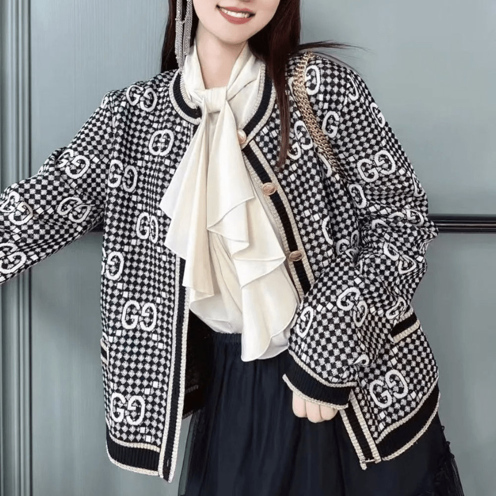 구찌 23FW GG로고 울 혼방 트위드 자켓