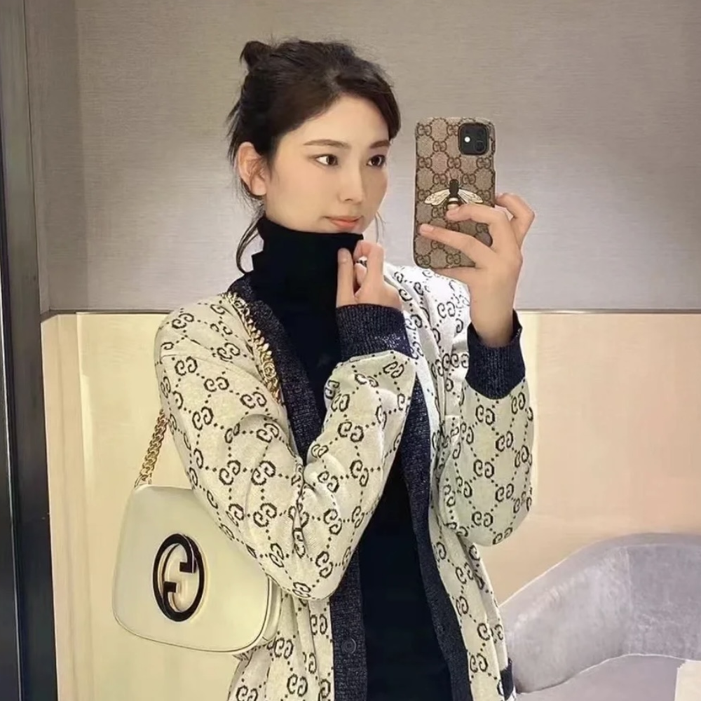 구찌 GG 자카드 울 혼방 롱 가디건