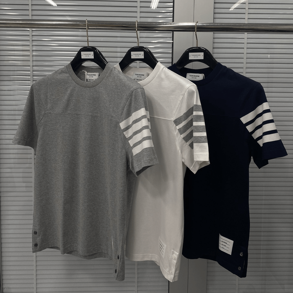 톰브라운 4바 코튼 반팔 티셔츠
