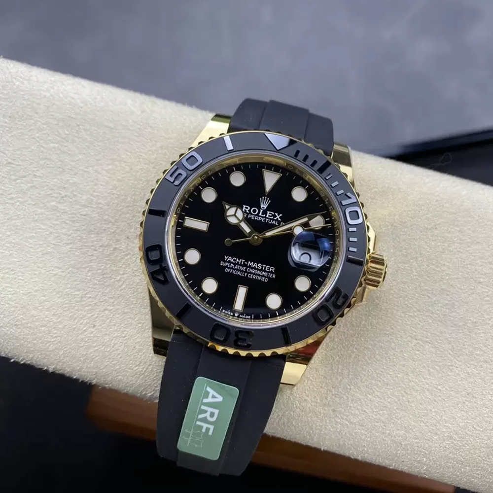 ARF공장 롤렉스 요트마스터 블랙 다이얼 옐로우골드 러버밴드 42mm (텅스텐 헤비버전) 226658