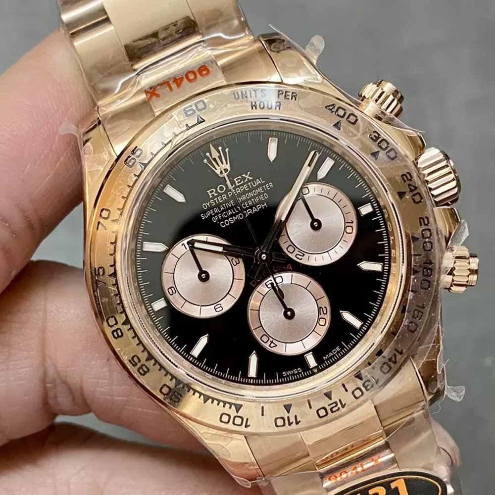 QF공장 텅스텐 롤렉스 데이토나 크로노그래프 블랙 다이얼 바인덱스 RG 금통 40mm (텅스텐 헤비버전) 126506