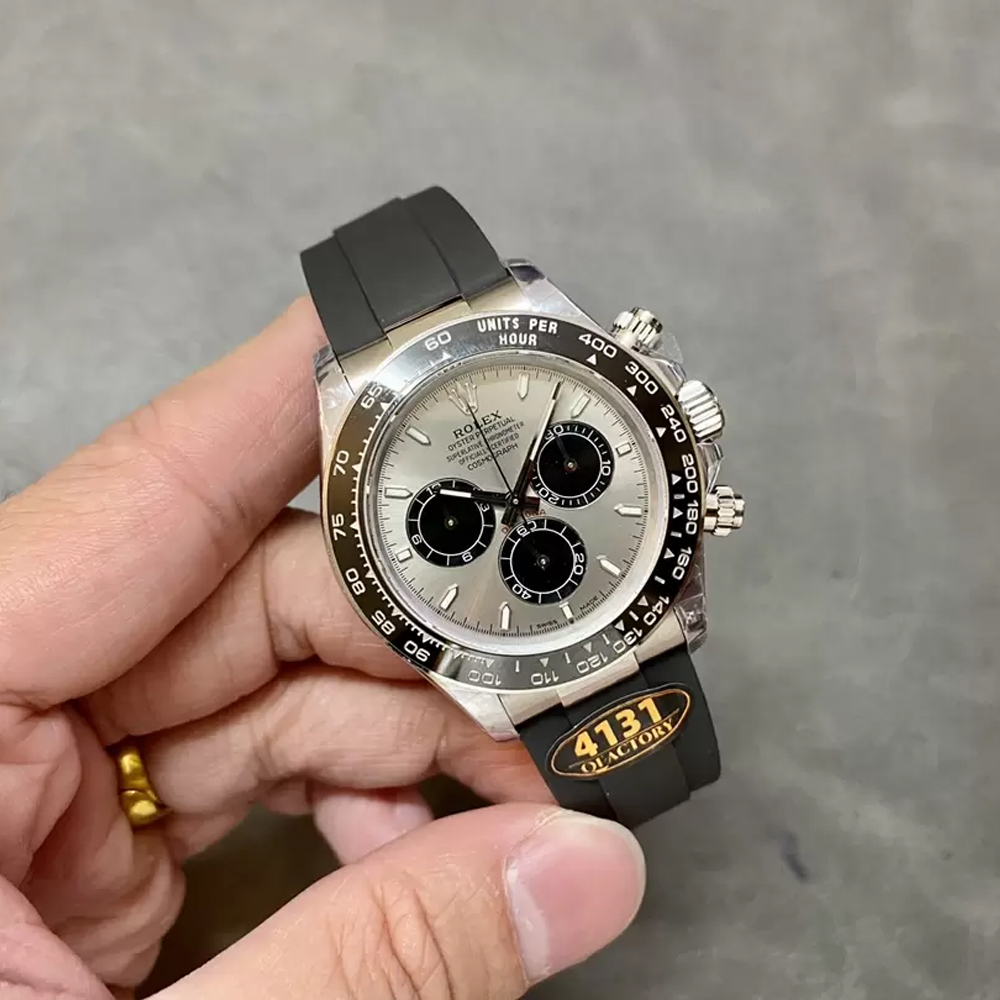 QF공장 롤렉스 데이토나 크로노그래프 그레이 다이얼 바인덱스 세라믹베젤 러버밴드 40mm (텅스텐 헤비버전) 126519