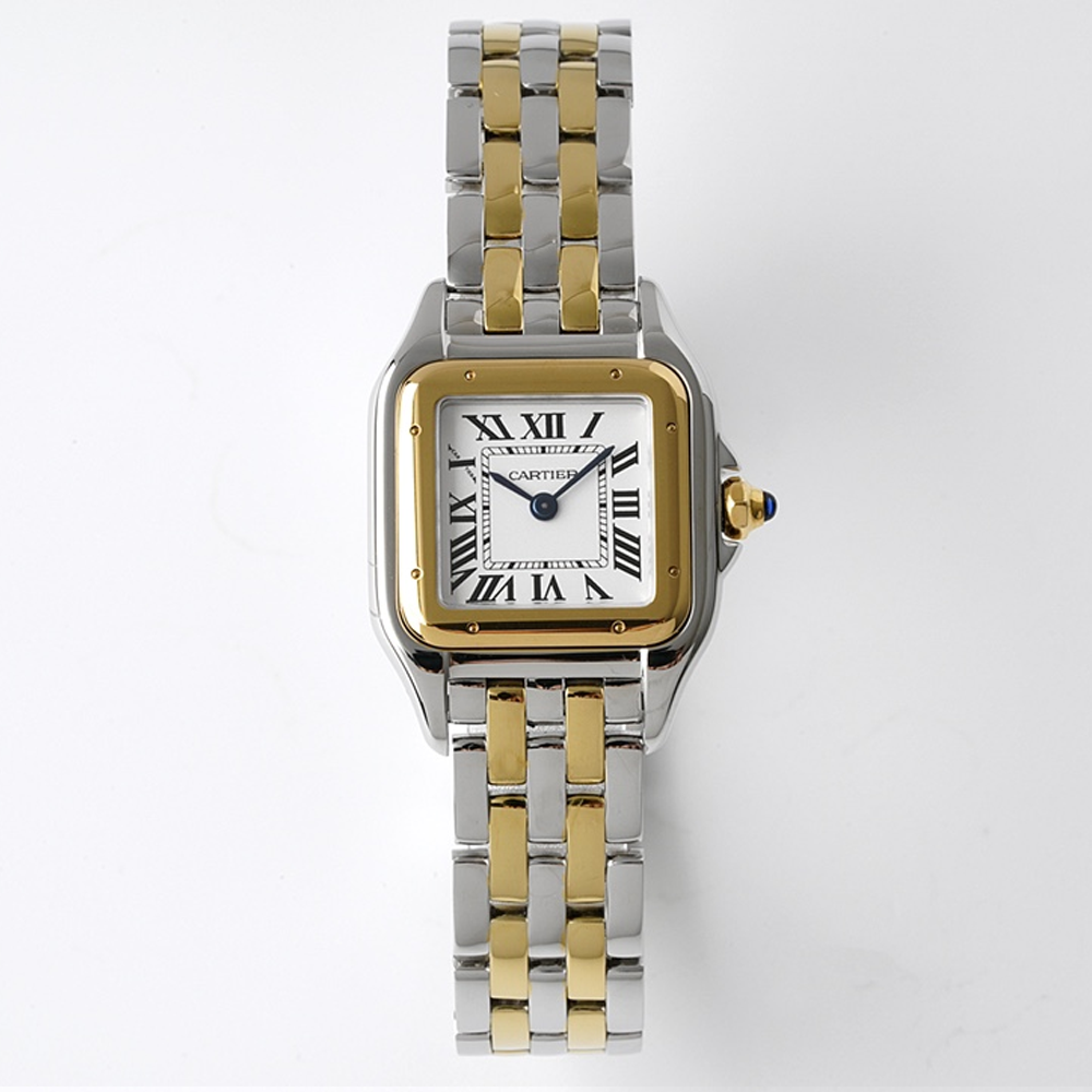 BV공장 까르띠에 팬더 드 까르띠에 화이트 다이얼 YG 콤비 여성용 스몰 W2PN0006 미디엄 W2PN0007