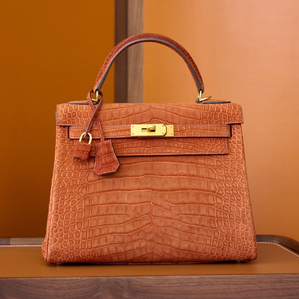 에르메스 올수공 켈리 28 Nubuck 골드 하드웨어