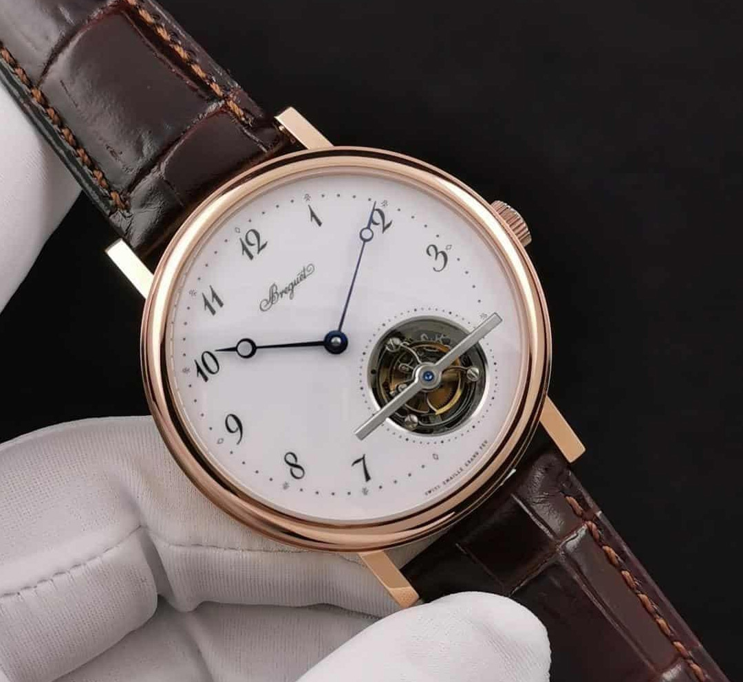 브레게 투르비옹 울트라씬 클래식 컴플렉스 로즈골드 레더 스트랩 42mm 5367BR/29/9WU