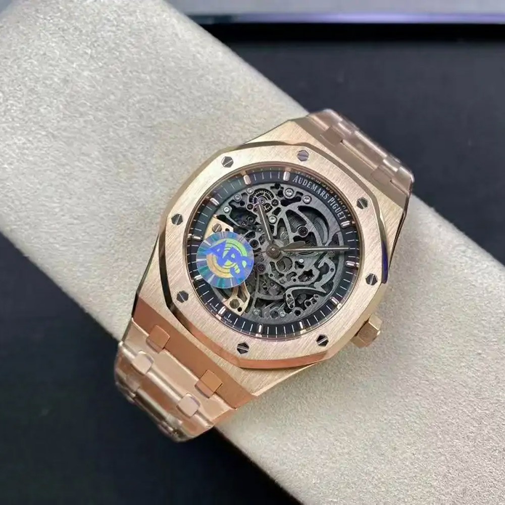 APS공장 오데마피게 로얄오크 오프쇼어 스텔레톤 그레이 다이얼 로즈골드 금통 41mm 15407