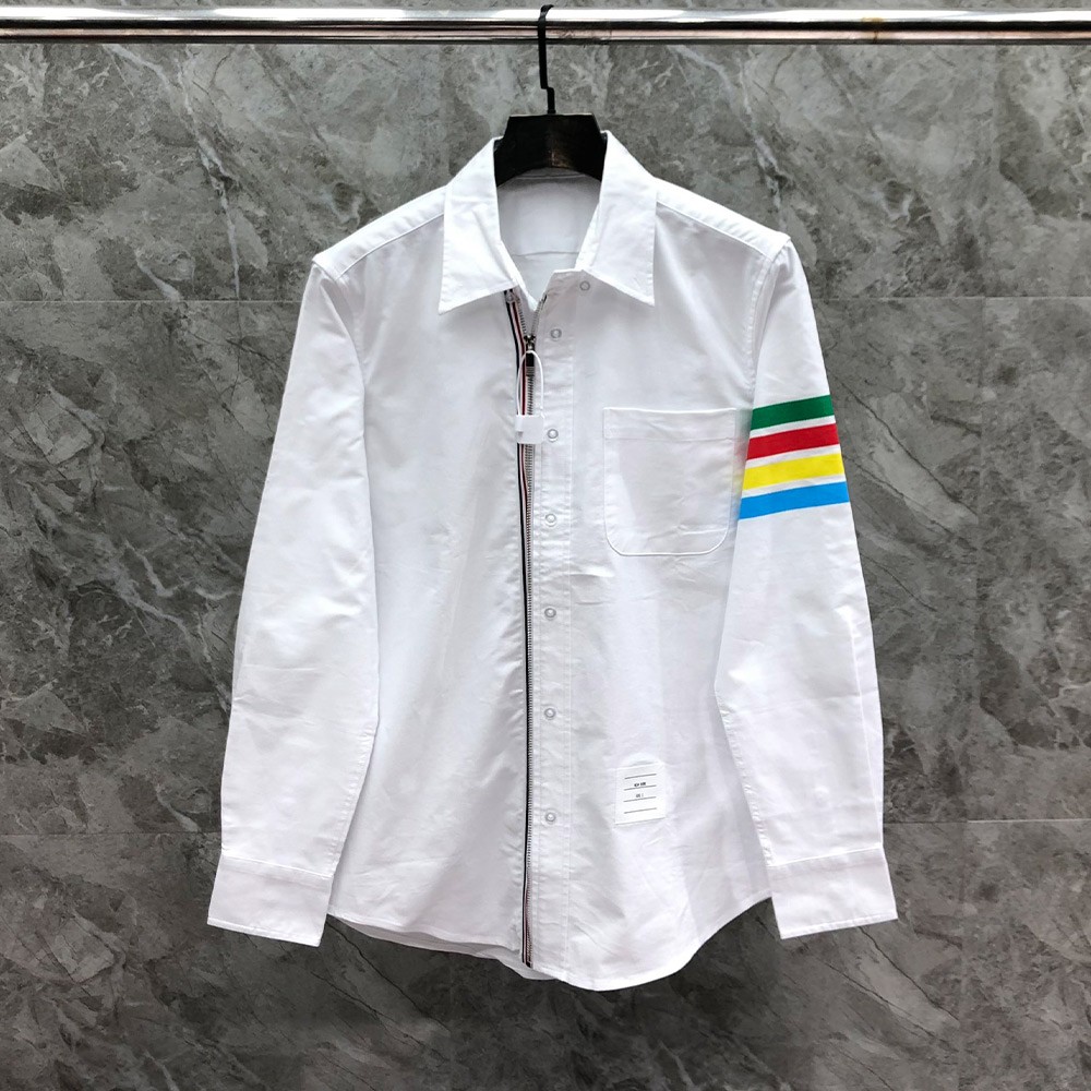 톰브라운 레인보우 4바 지퍼 셔츠