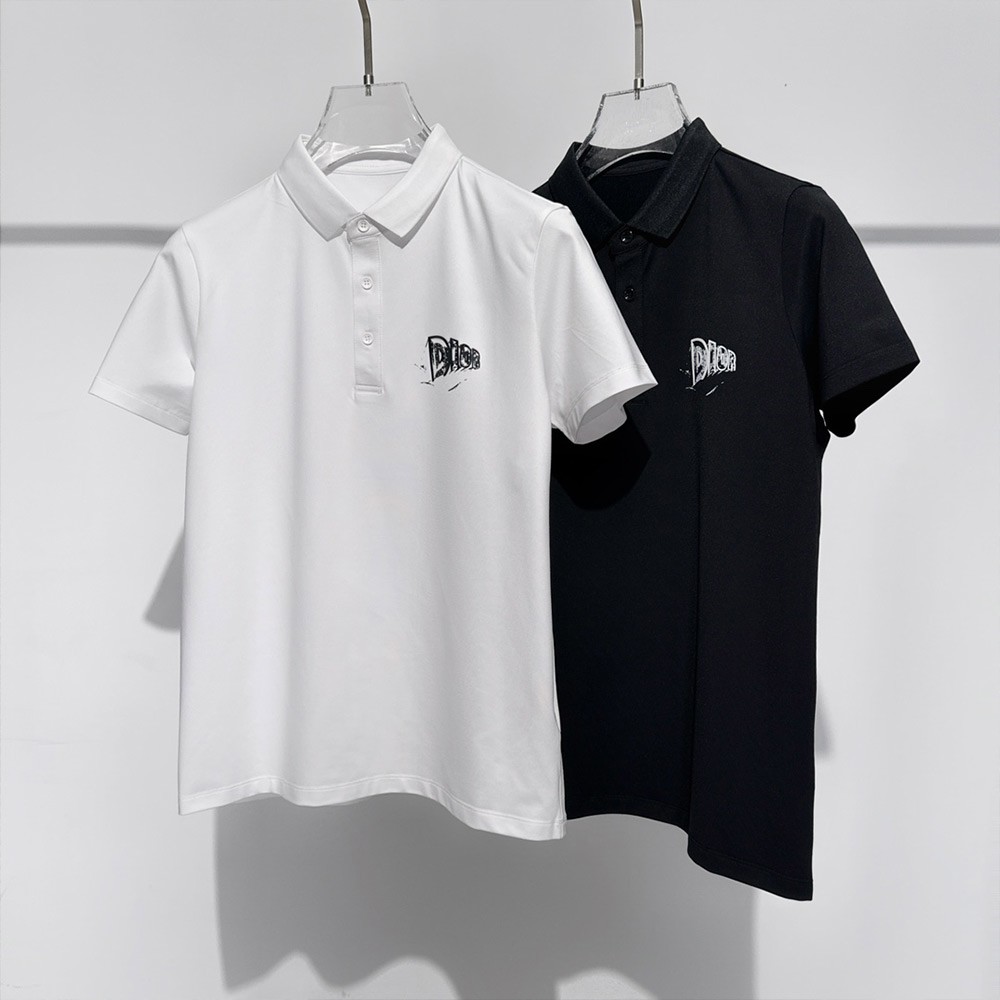 디올 24SS 그래피티 로고 라펠 폴로 반팔