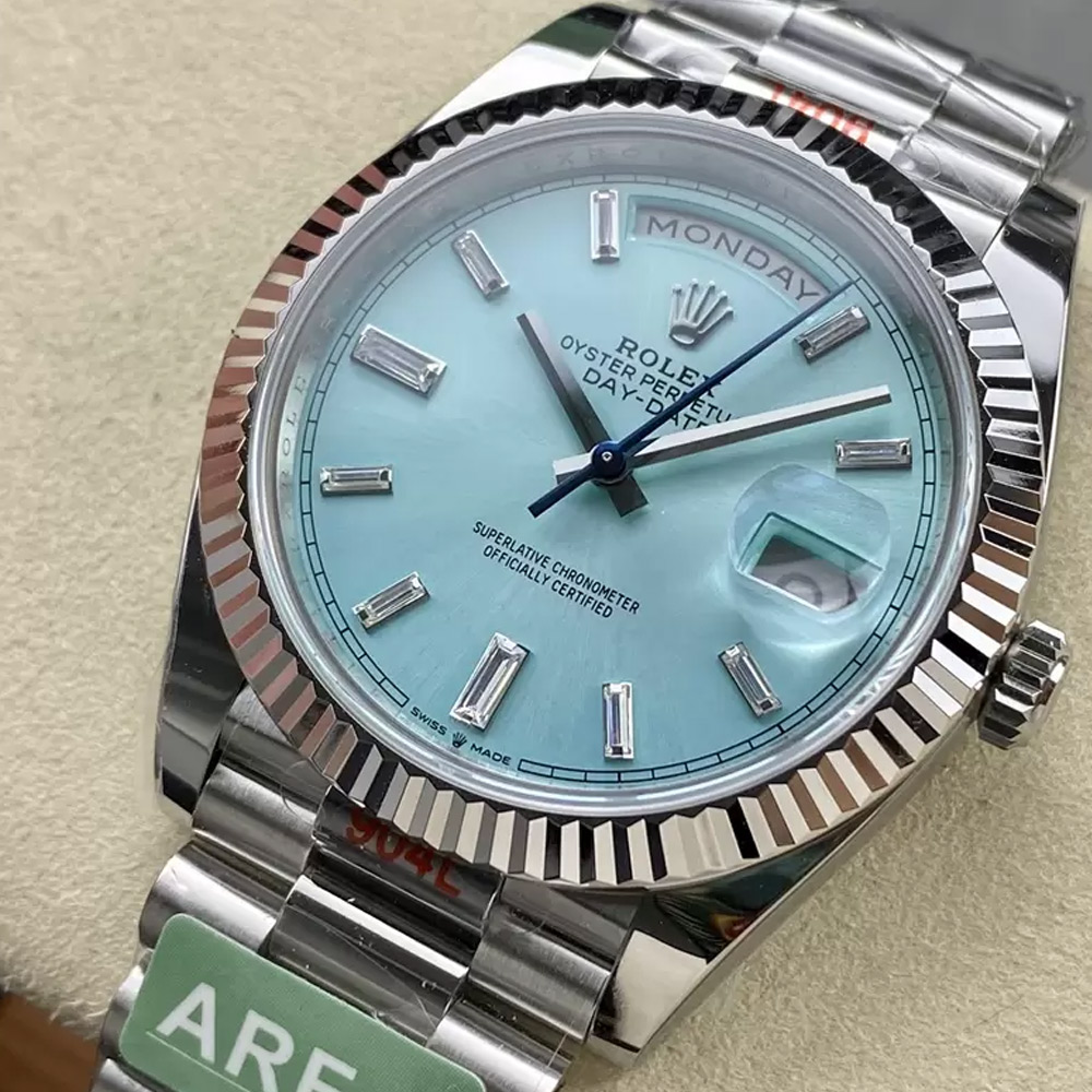 ARF공장 롤렉스 데이데이트 아이스블루 다이얼 바게트다이아 화이트골드 40mm m228236