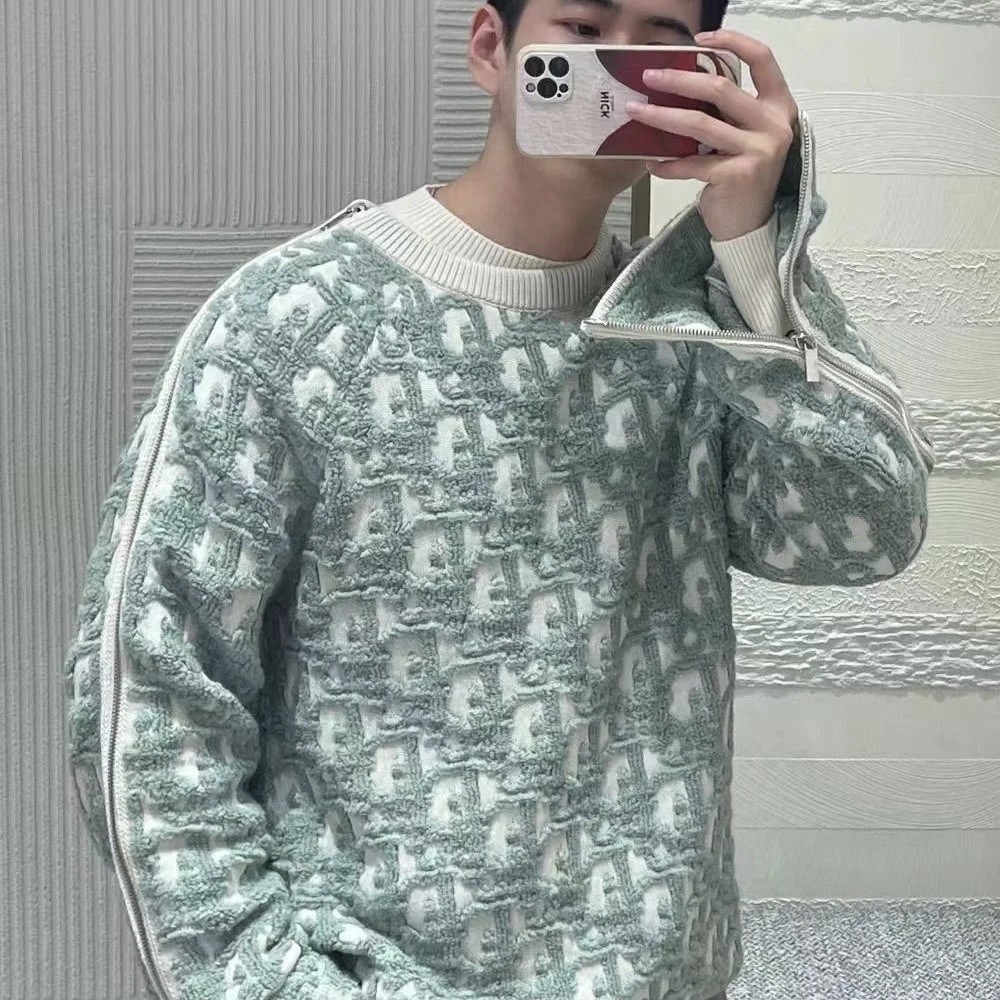 디올 오블리크 테디 니트