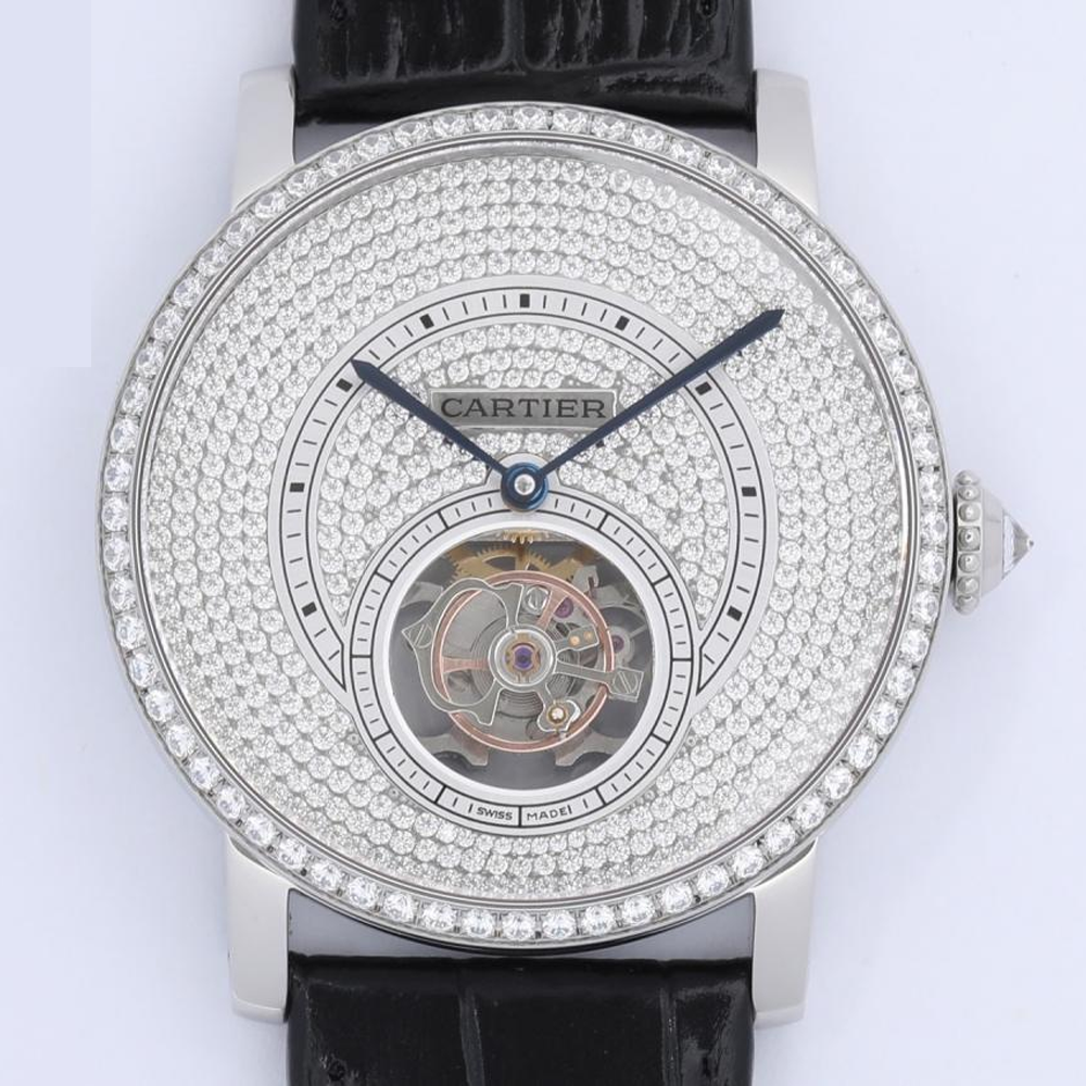 BBR공장 까르띠에 로통드 드 까르띠에 투르비옹 플라잉 풀다이아세팅 40mm  HPI00592