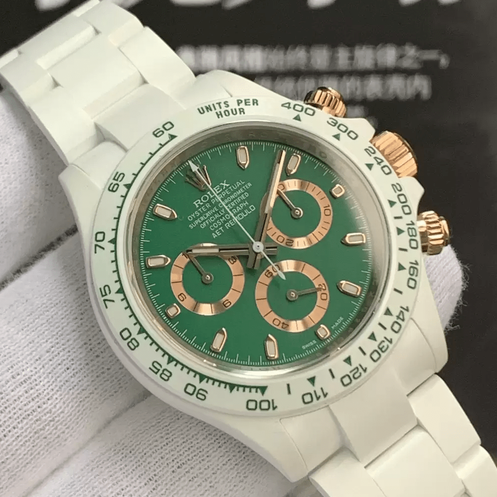 IPK공장 커스텀 롤렉스 데이토나 크로노그래프 그린 다이얼 세라믹 40mm