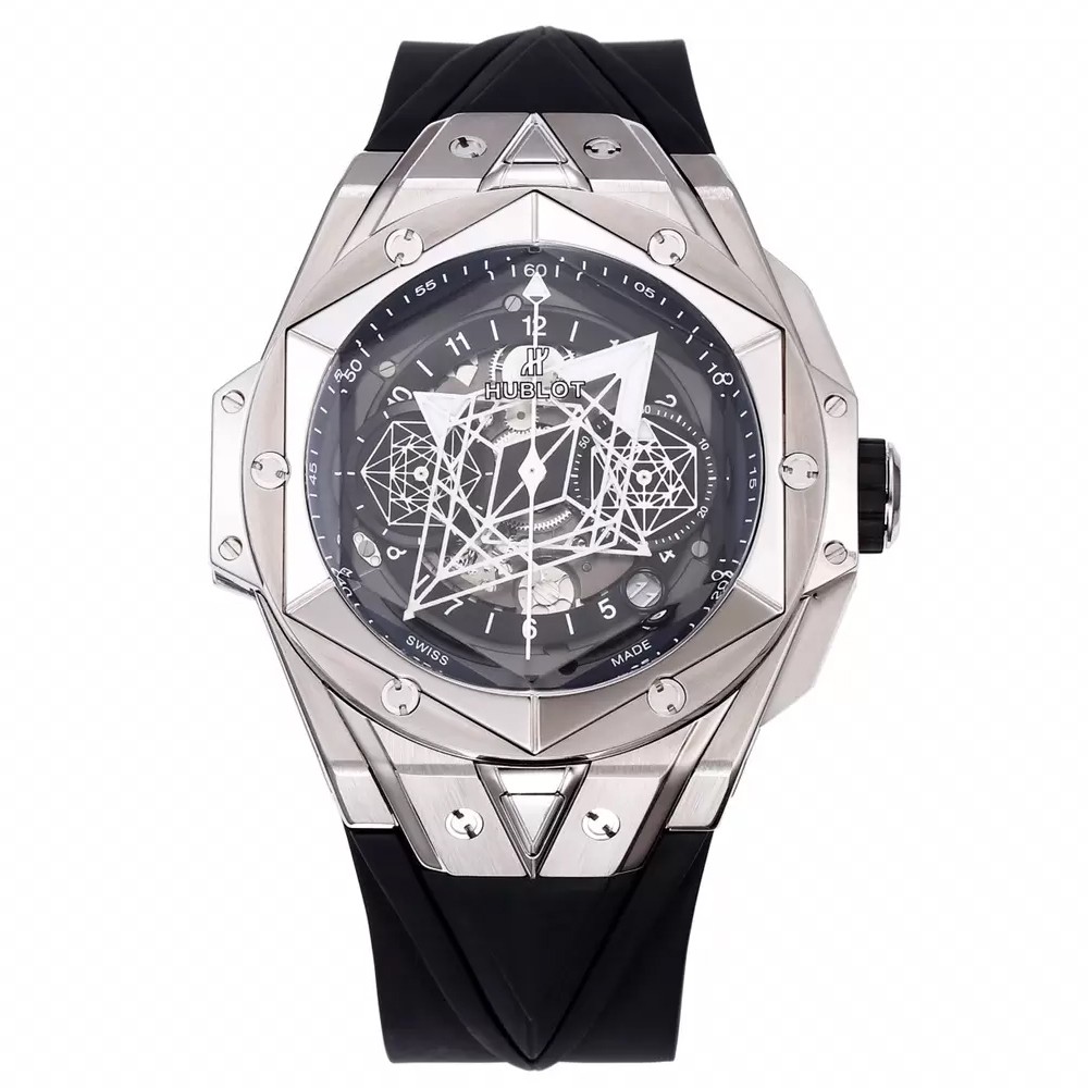 BBF공장 위블로 빅뱅 상 블루 II 티타늄 블랙 러버 스트랩 45mm 418.NX.1107.RX.MXM19