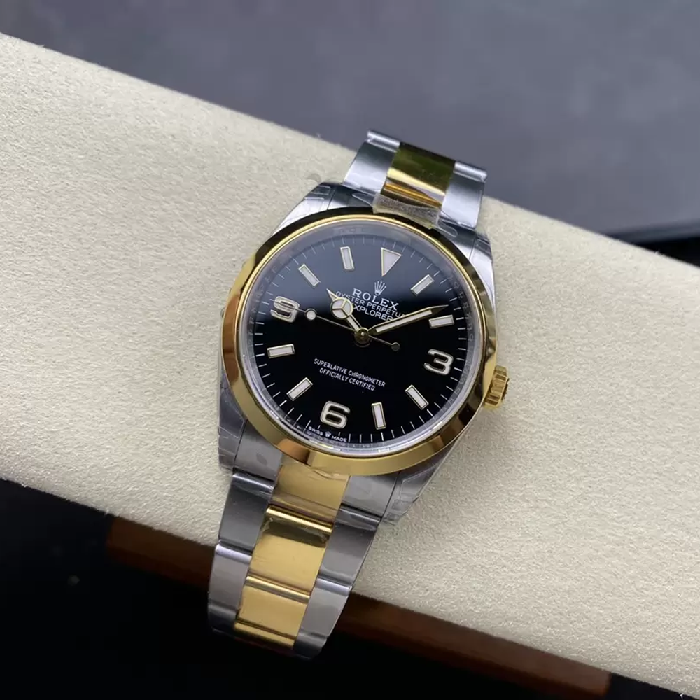 클린공장 롤렉스 익스플로러 검판 다이얼 콤비 36mm 124273