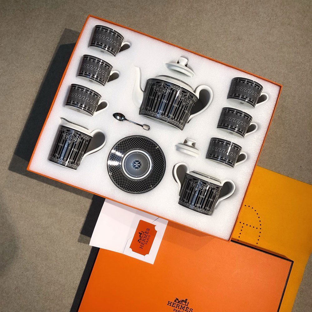 에르메스 H-deco 블랙 앤 화이트 15구 세트