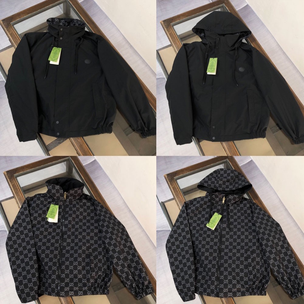 구찌 리버서블 GG 립스탑 나일론 재킷