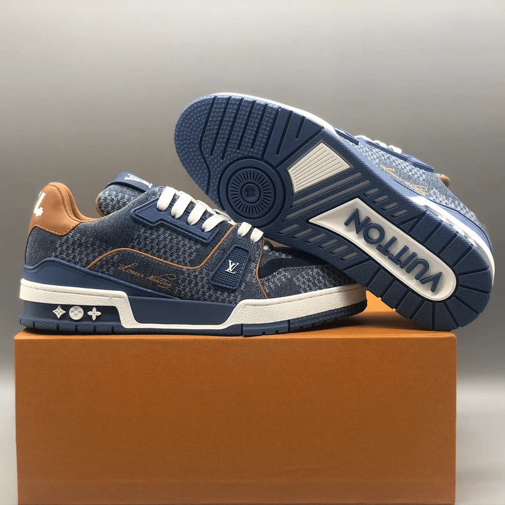 루이비통 LV 트레이너 스니커즈 다미에 데님 블루