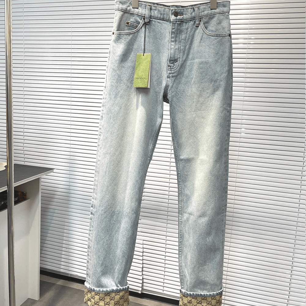 구찌 GG 자카드 연청 데님 팬츠