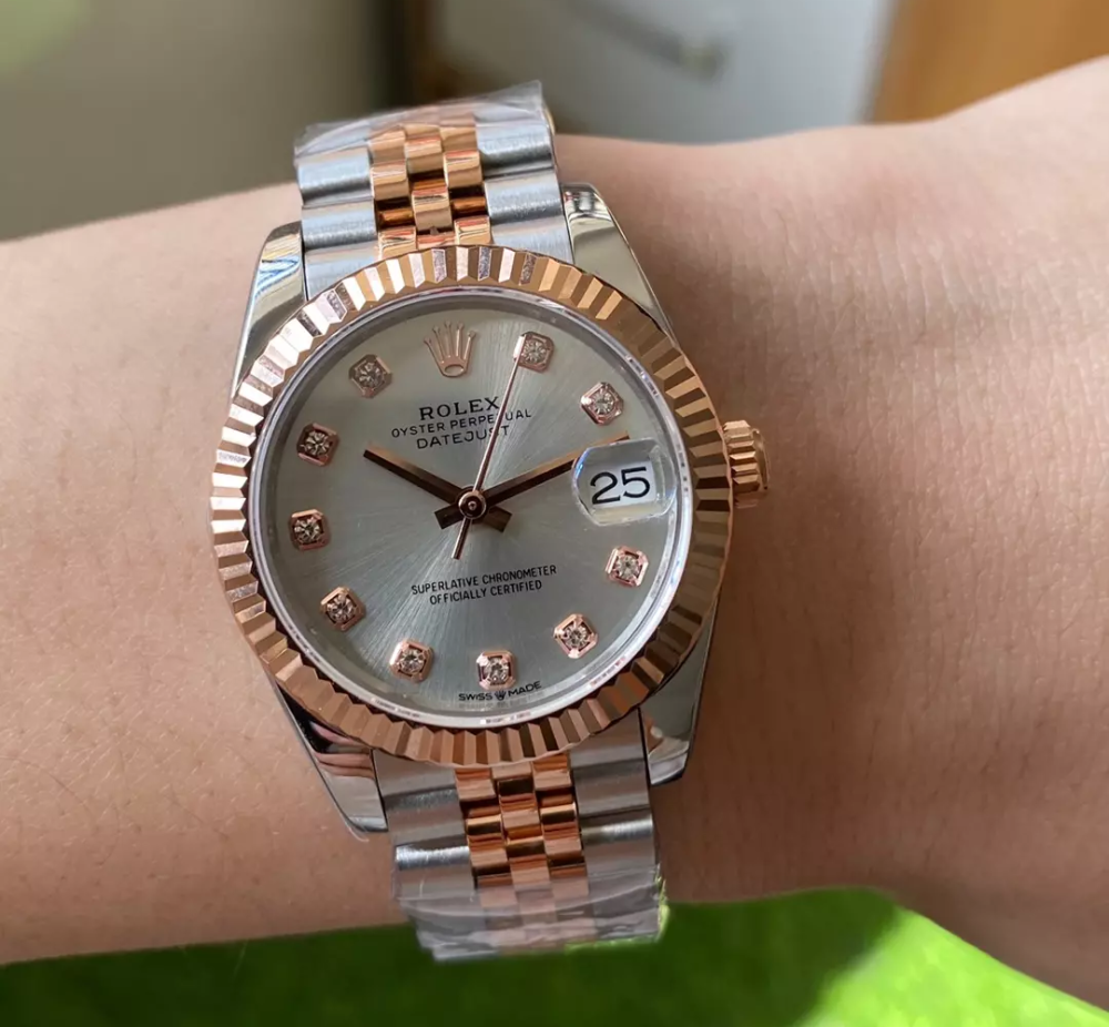 A+공장 롤렉스 여성용 데이저스트 실버 다이얼 10P 다이아 RG 콤비 31mm 278271