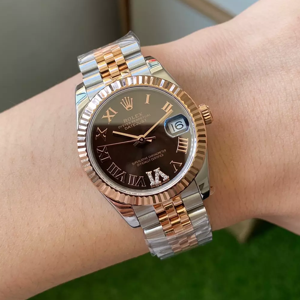 A+공장 롤렉스 여성용 데이저스트 브라운 로만 다이얼 로골 콤비 31mm 278271