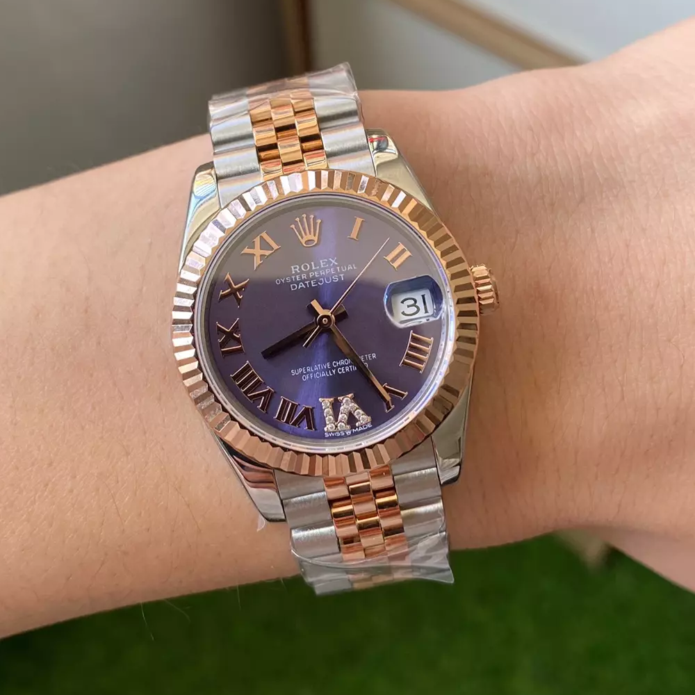 A+공장 롤렉스 여성용 데이저스트 퍼플 로만 다이얼 로골 콤비 31mm 278271