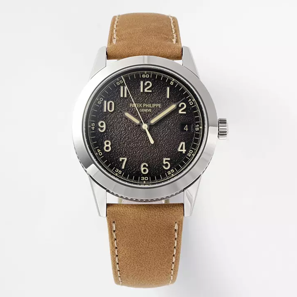 PPF공장 파텍필립 칼라트라바 그레이 다이얼 SS 베이지 가즉 밴드 40mm 5226