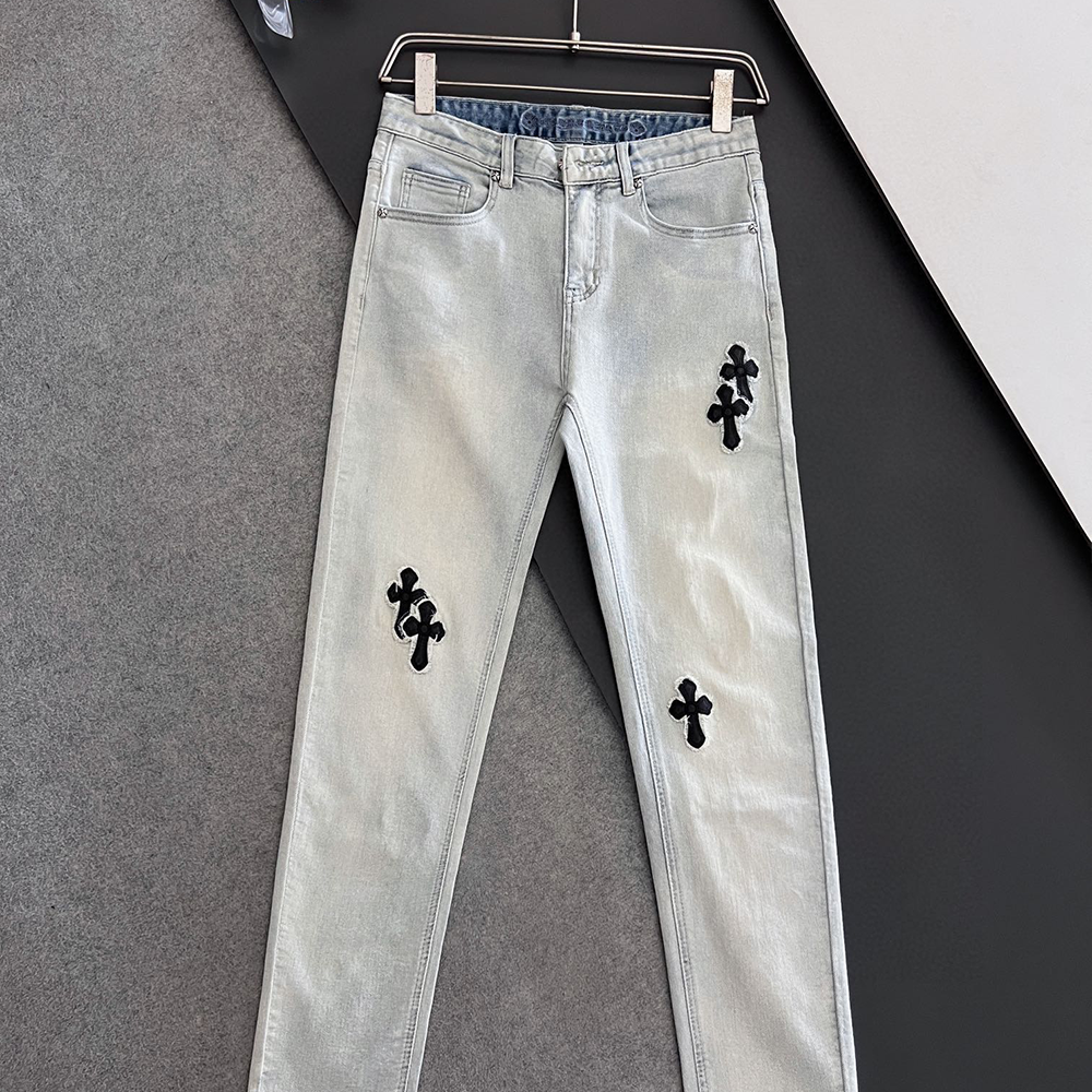 크롬하츠 클래식 캐주얼 자수로고 스트레이트 데님 팬츠