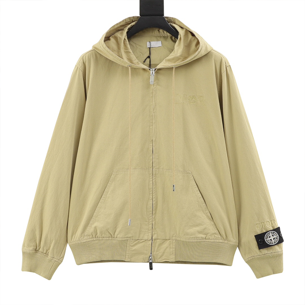 디올 X 스톤아일랜드 콜라보 후드 집업 자켓 베이지