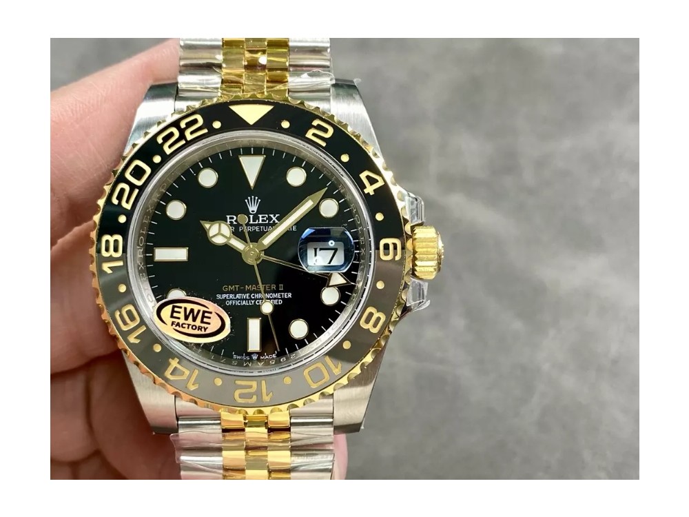 EWE공장 롤렉스 GMT 마스터2 호랑이 검판 YG 콤비 쥬빌레 브레이슬릿 40mm 126713 GRNR