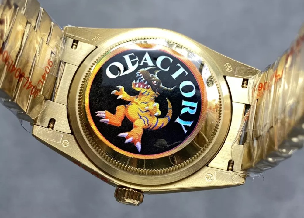 QF공장 v5 롤렉스 데이데이트 그린 옴브레 다이얼 10P다이아 옐로우골드 금통 36mm 128238