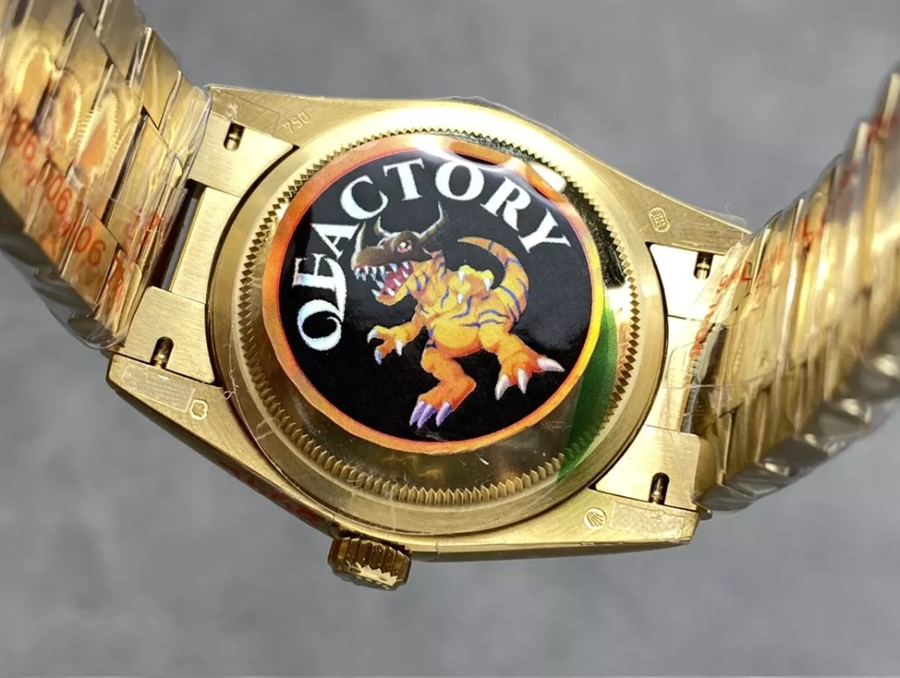 QF공장 v5 롤렉스 데이데이트 샴폐인 다이얼 옐로우골드 금통 36mm 128238