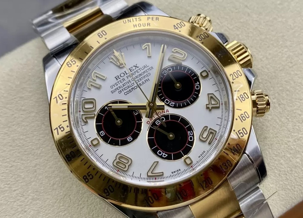 클린공장 롤렉스 데이토나 크로노그래프 팬더 화이트 숫자 다이얼 YG 콤비 40mm 116523