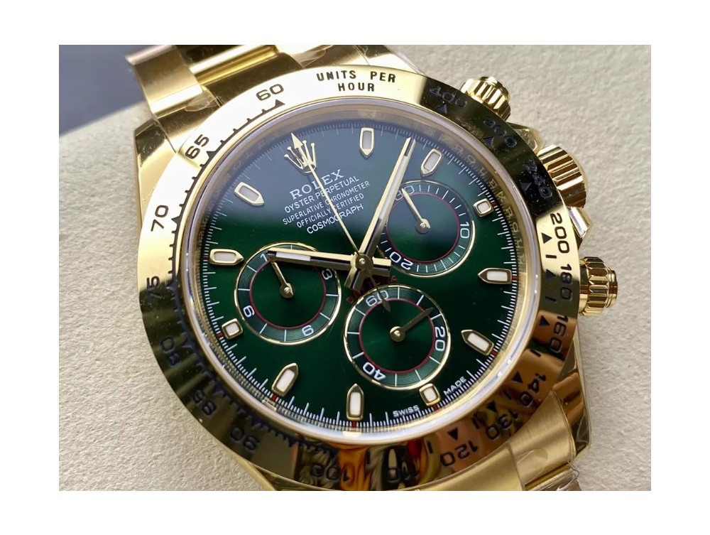 VS공장 롤렉스 데이토나 크로노그래프 헐크 그린 다이얼 바인덱스 YG 금통 40mm 116508