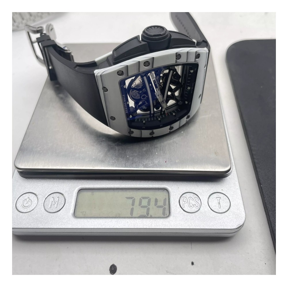 APS공장 리차드밀 요한 블레이크 화이트 NTPT 카본 스켈레톤 다이얼 블랙 러버밴드 RM61-01