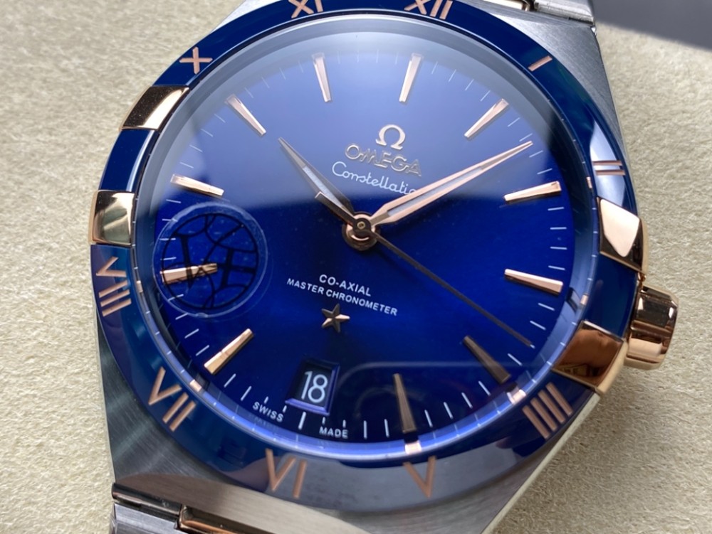 V+공장 오메가 컨스텔레이션 41mm 블루 다이얼, SS 브레이슬릿
