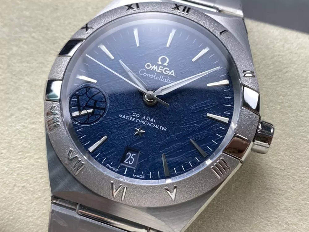 V+공장 오메가 컨스텔레이션 41mm 운석 블루 다이얼, SS 브레이슬릿
