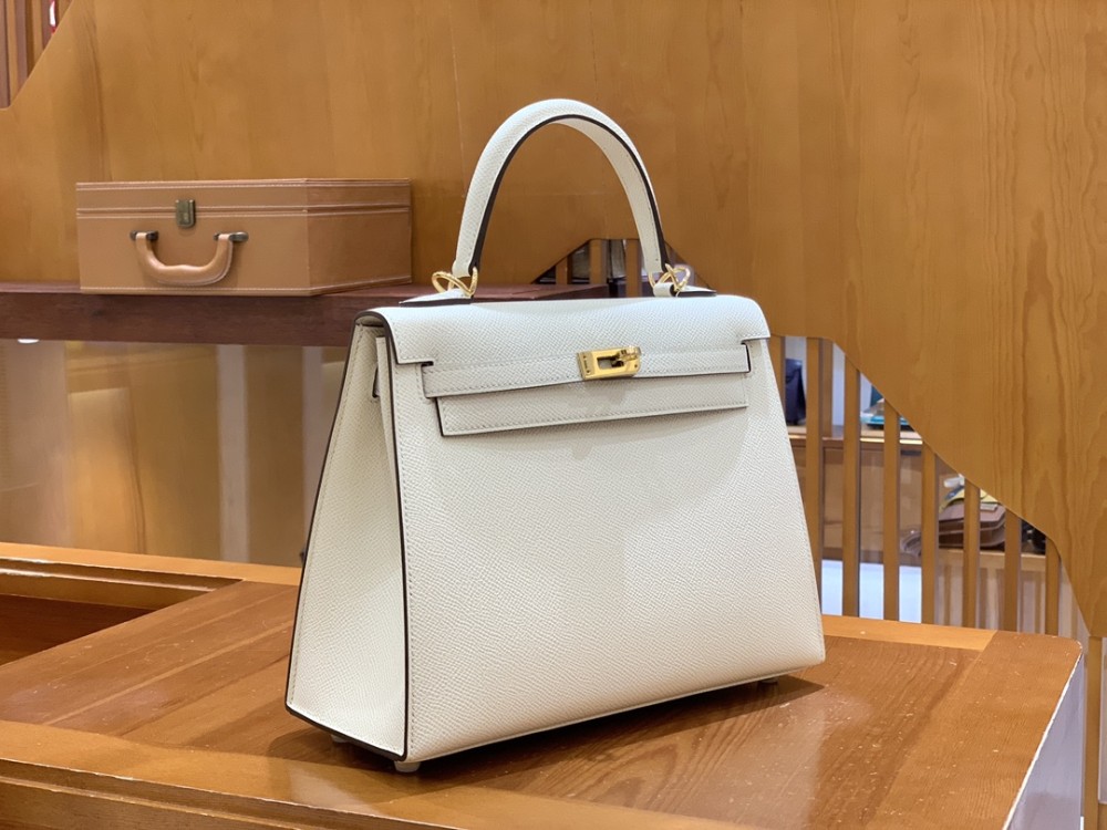 올수공 에르메스 켈리 25 엡송 크림 화이트 골드 버클