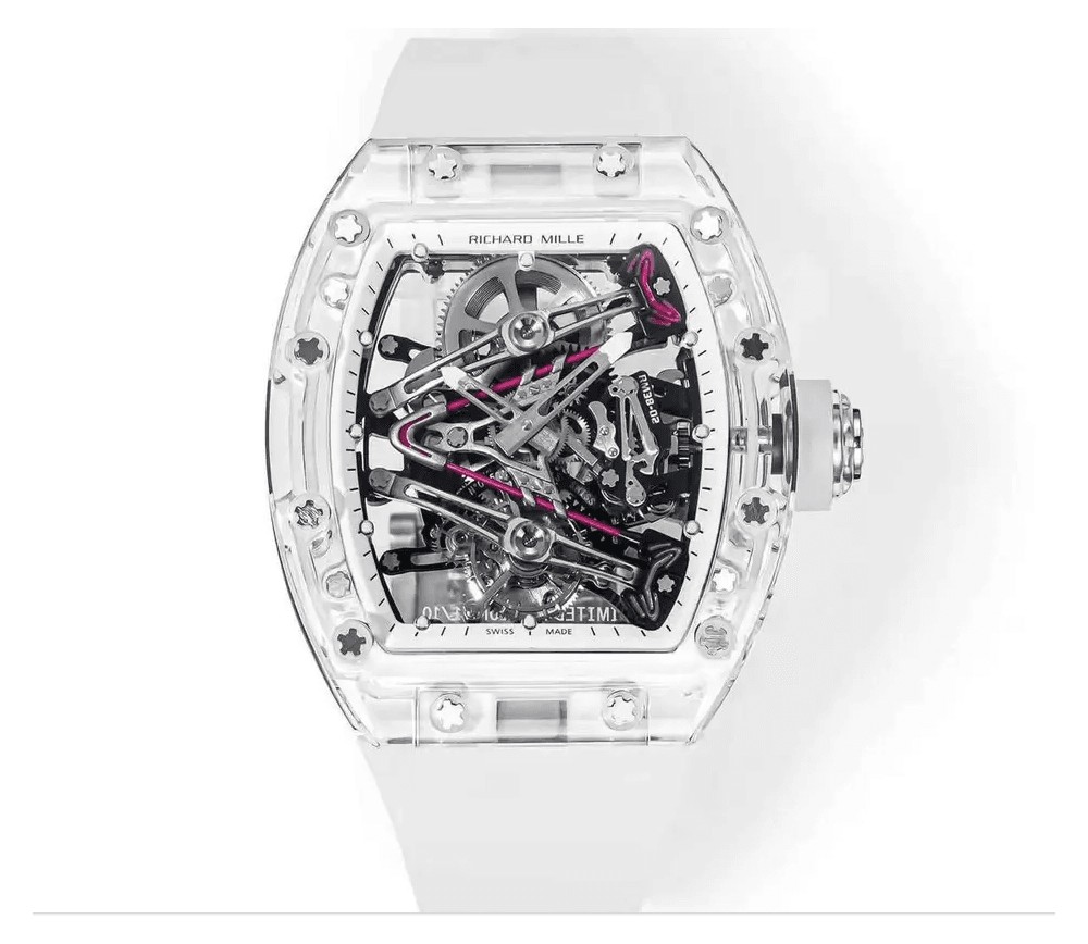 RM공장 리차드밀 부바왓슨 투명 투르비옹 스켈레톤 다이얼 투명 러버밴드 RM38-02