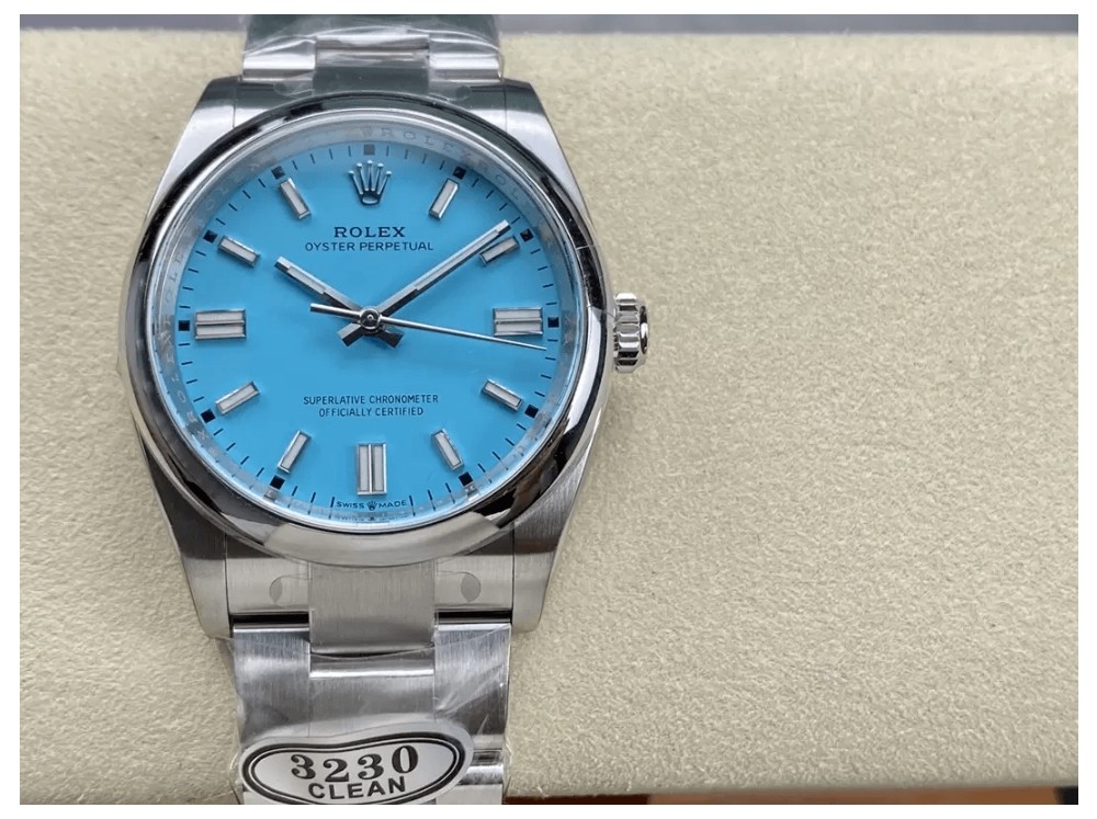 클린공장 롤렉스 오이스터 퍼페츄얼 티파니 블루 다이얼 바인덱스 SS 브레이슬릿 36mm 126000