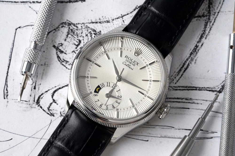 KZ공장 롤렉스 셀리니 시리즈 듀얼타임 화이트골드 39mm m50529-0009