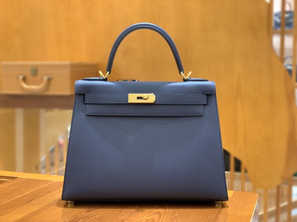 올수공 에르메스 켈리 28 엡송 사파이어 블루 골드 버클