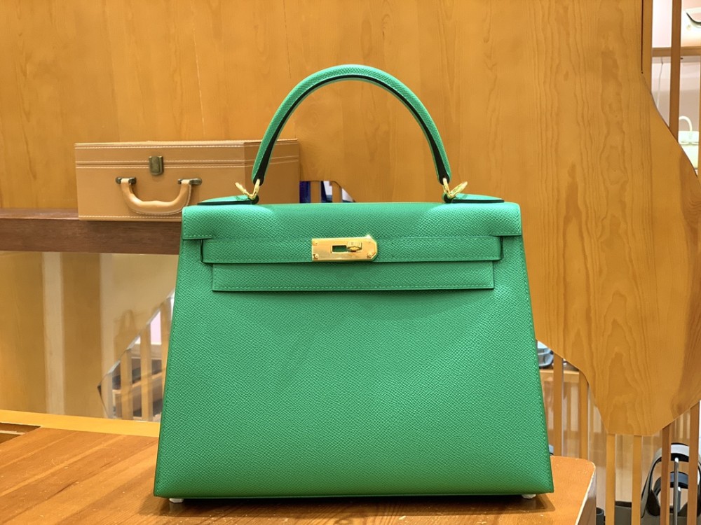 올수공 에르메스 켈리 28 엡송 뱀부 그린 골드 버클