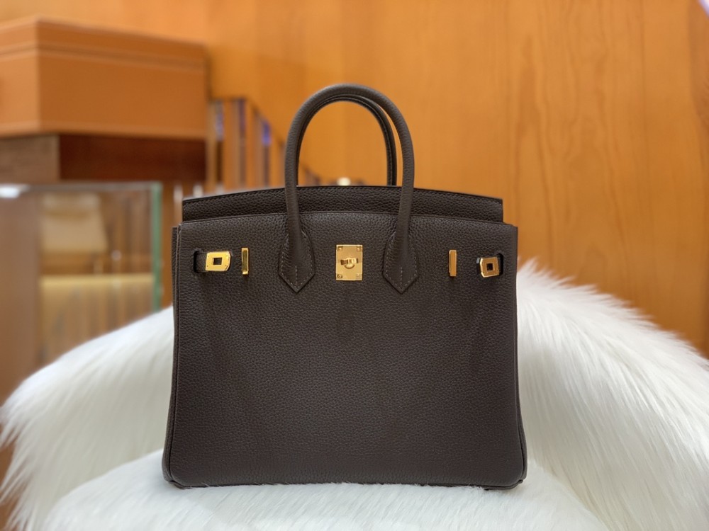 올수공 에르메스 버킨 25 토고 초코 브라운 골드 버클