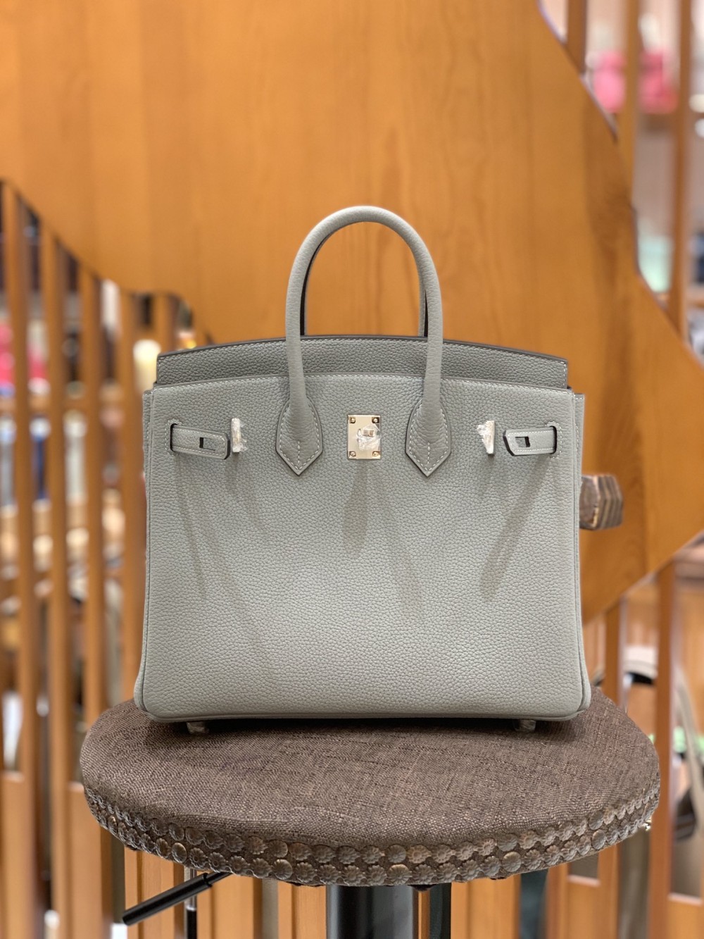 올수공 에르메스 버킨 25 토고 글레이셔 블루 실버 버클