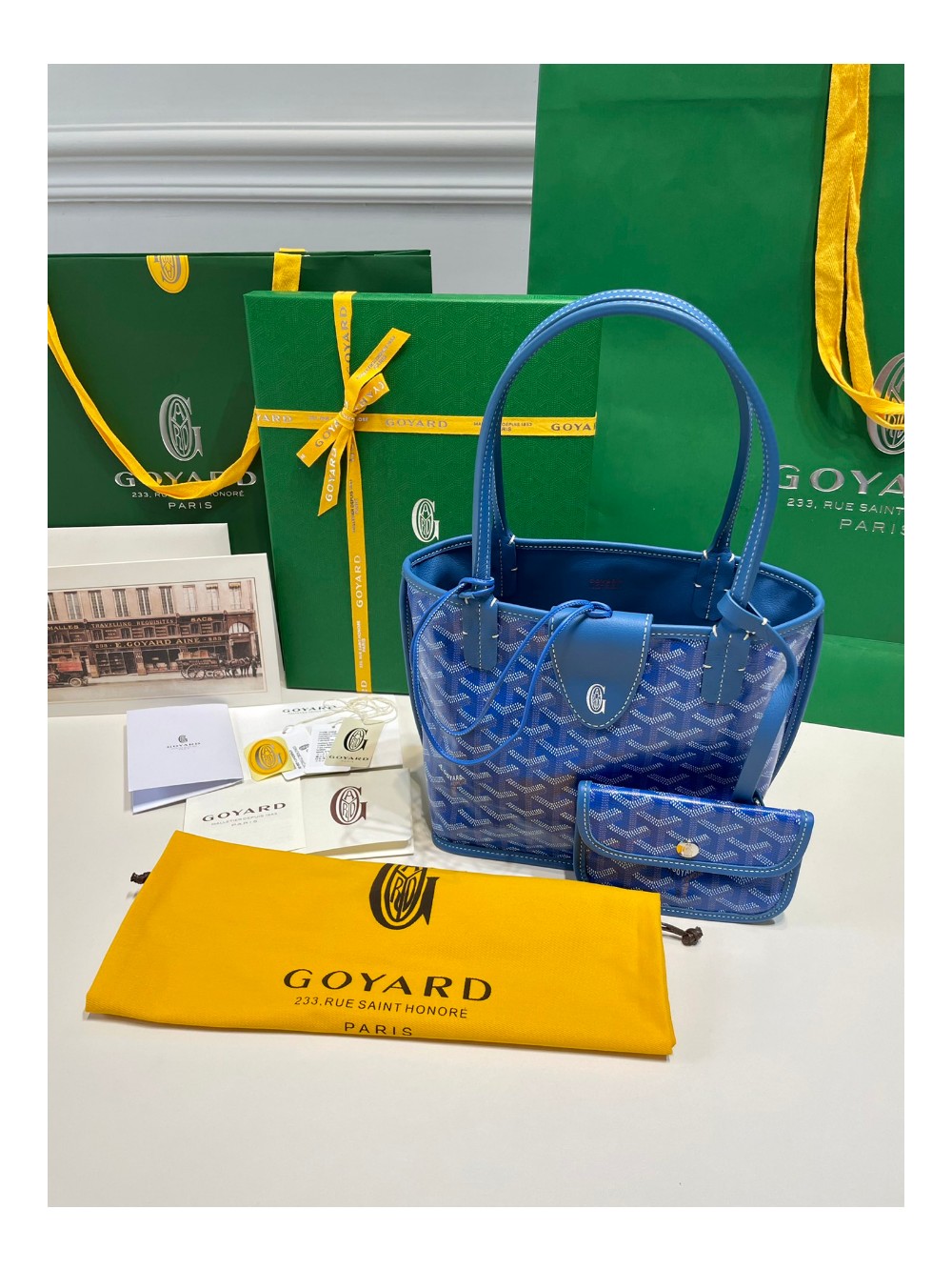 고야드 미니 앙주 토트백 블루