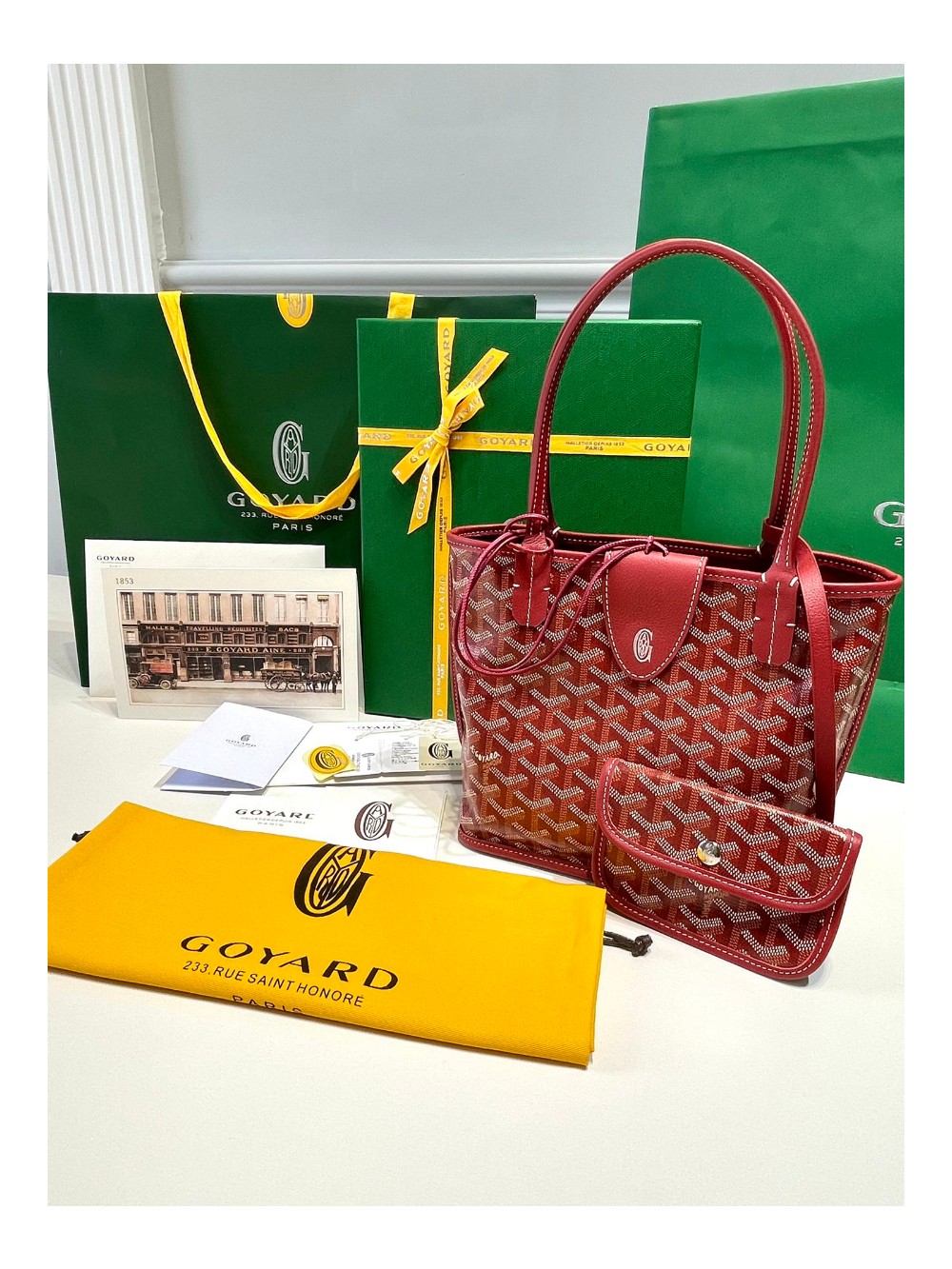 고야드 미니 앙주 토트백 레드